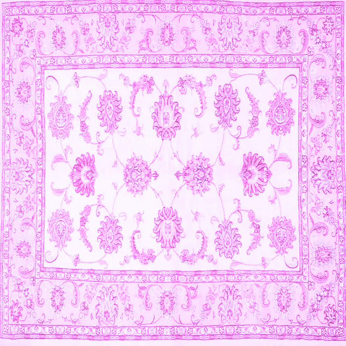 Square Machine Washable Oriental Purple Traditional Area Rugs, wshtr4654pur