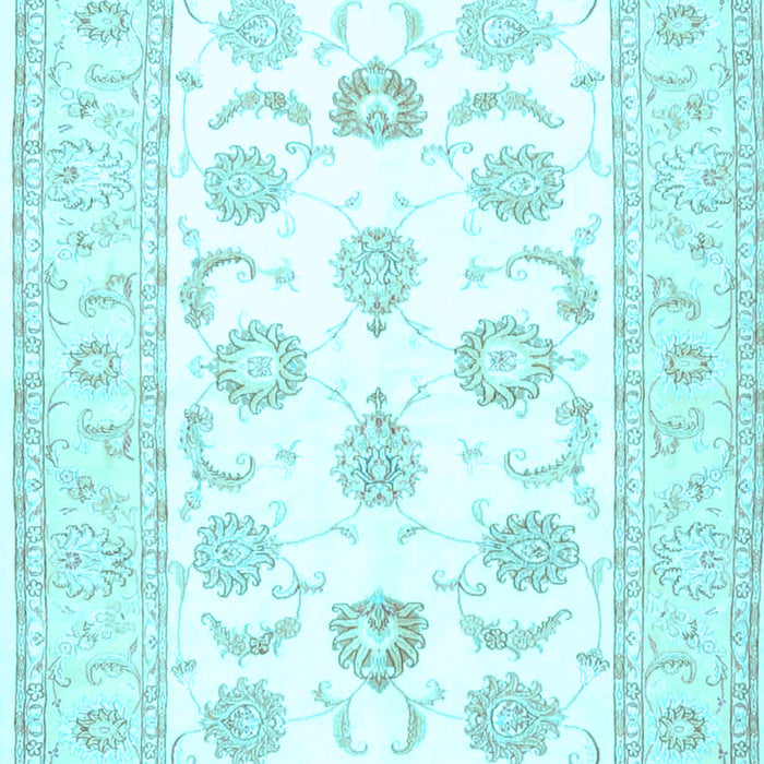 Machine Washable Oriental Light Blue Traditional Rug, wshtr4654lblu