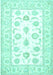 Machine Washable Oriental Turquoise Traditional Area Rugs, wshtr4654turq