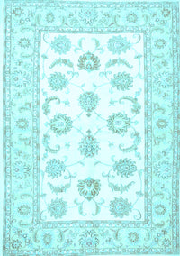 Oriental Light Blue Traditional Rug, tr4654lblu