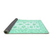 Sideview of Oriental Turquoise Traditional Rug, tr4654turq
