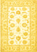 Machine Washable Oriental Yellow Traditional Rug, wshtr4654yw