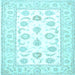 Square Oriental Light Blue Traditional Rug, tr4654lblu