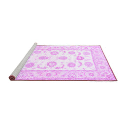 Sideview of Machine Washable Oriental Purple Traditional Area Rugs, wshtr4654pur