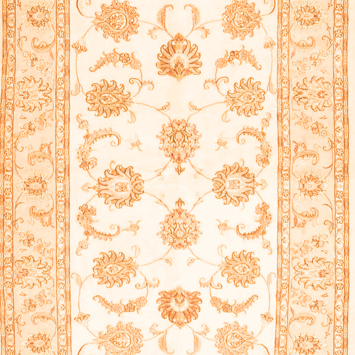 Serging Thickness of Machine Washable Oriental Orange Traditional Area Rugs, wshtr4654org