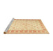 Sideview of Machine Washable Traditional Brown Gold Rug, wshtr4655