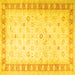 Square Oriental Yellow Traditional Rug, tr4655yw