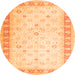 Square Oriental Orange Traditional Rug, tr4655org