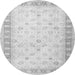 Square Oriental Gray Traditional Rug, tr4655gry