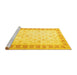 Sideview of Machine Washable Oriental Yellow Traditional Rug, wshtr4655yw