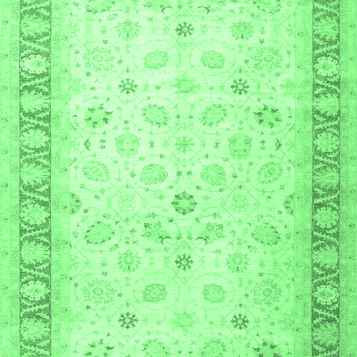 Machine Washable Oriental Emerald Green Traditional Area Rugs, wshtr4655emgrn
