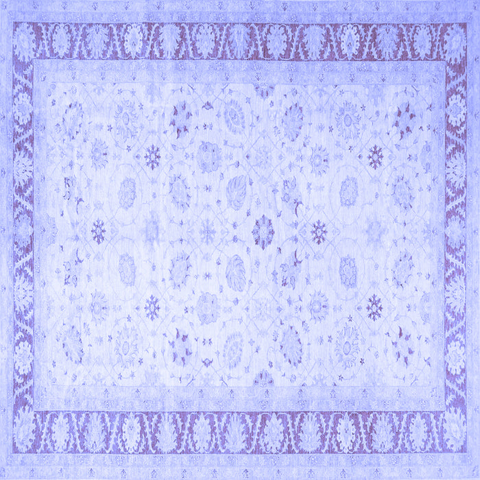 Square Oriental Blue Traditional Rug, tr4655blu