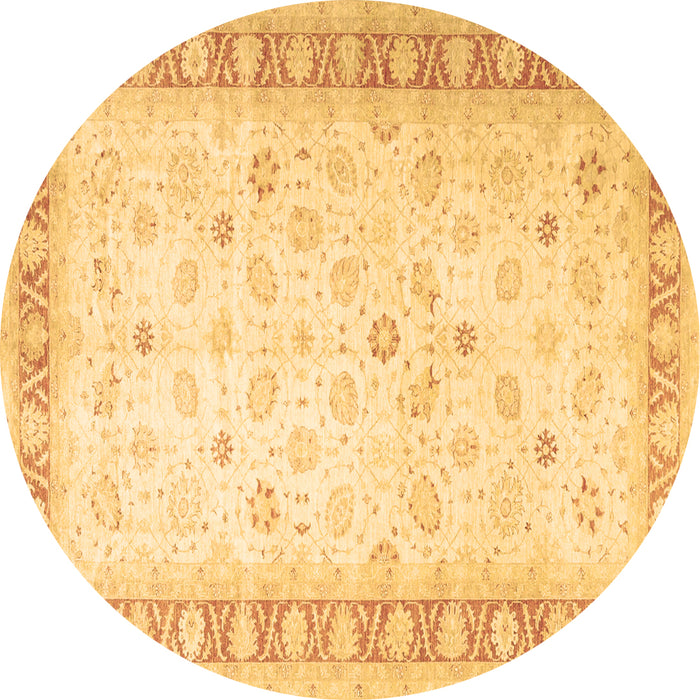 Round Machine Washable Oriental Brown Traditional Rug, wshtr4655brn