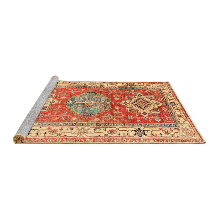 Sideview of Machine Washable Traditional Red Rug, wshtr4656