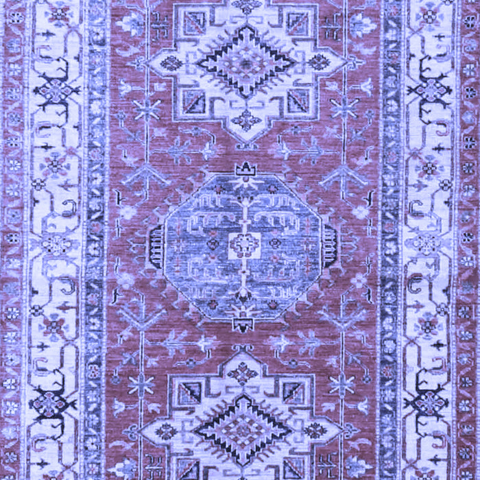 Machine Washable Geometric Blue Traditional Rug, wshtr4656blu
