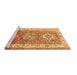 Sideview of Machine Washable Geometric Brown Traditional Rug, wshtr4656brn