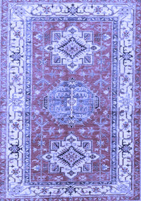 Geometric Blue Traditional Rug, tr4656blu