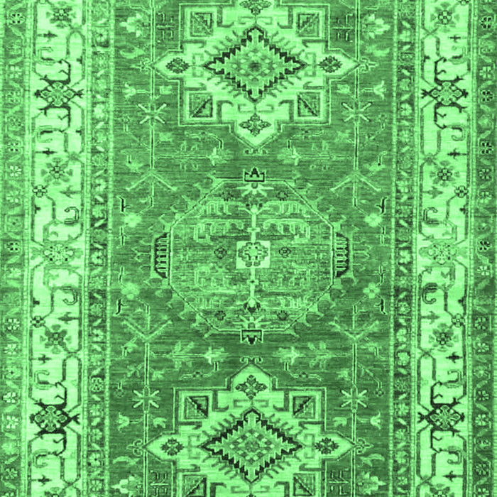 Machine Washable Geometric Emerald Green Traditional Area Rugs, wshtr4656emgrn