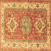 Square Machine Washable Geometric Brown Traditional Rug, wshtr4656brn