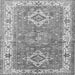 Serging Thickness of Geometric Gray Traditional Rug, tr4656gry