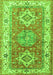 Serging Thickness of Machine Washable Geometric Green Traditional Area Rugs, wshtr4656grn