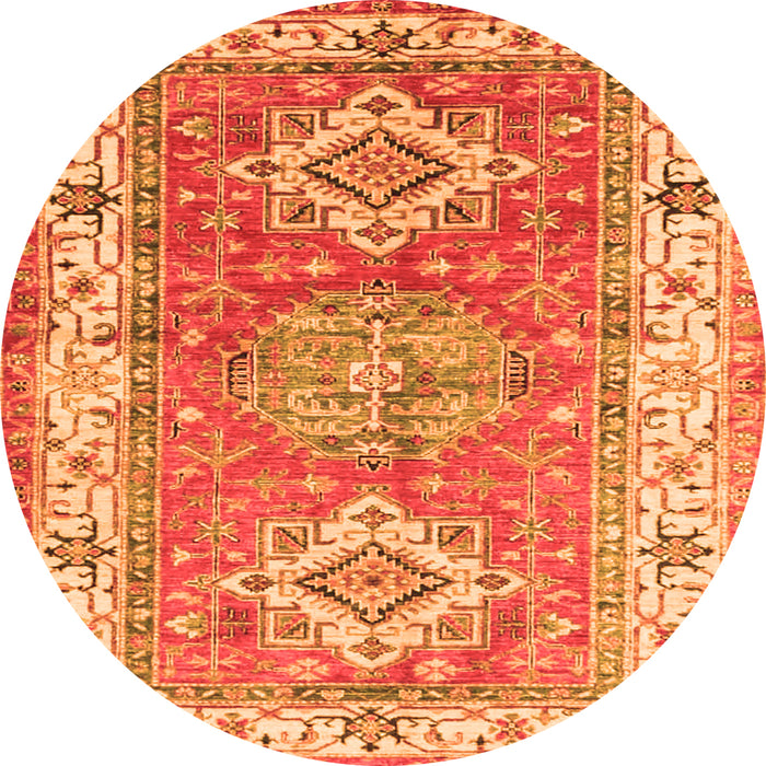 Machine Washable Geometric Orange Traditional Area Rugs, wshtr4656org