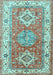 Geometric Light Blue Traditional Rug, tr4656lblu