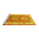 Sideview of Machine Washable Geometric Yellow Traditional Rug, wshtr4656yw