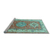 Sideview of Machine Washable Geometric Light Blue Traditional Rug, wshtr4656lblu