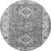 Square Geometric Gray Traditional Rug, tr4656gry