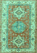 Geometric Turquoise Traditional Rug, tr4656turq