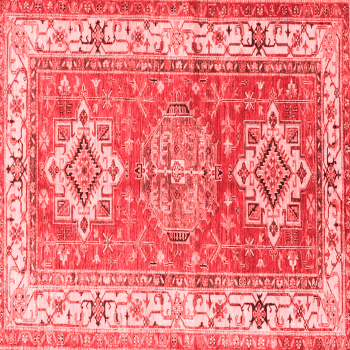 Machine Washable Geometric Red Traditional Rug, wshtr4656red