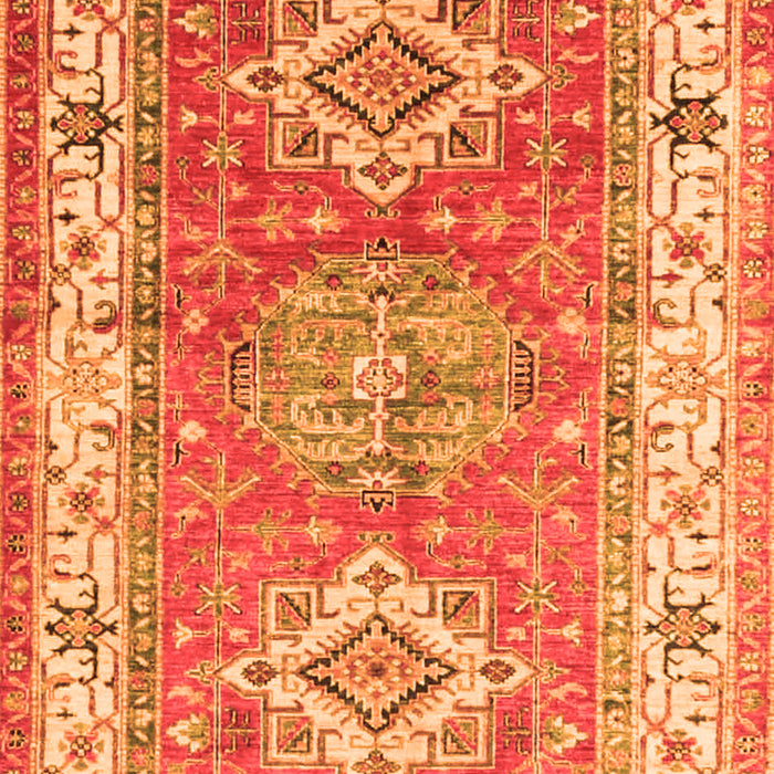 Geometric Orange Traditional Rug, tr4656org