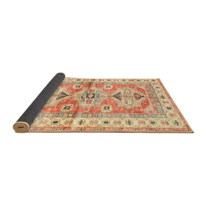 Sideview of Traditional Orange Geometric Rug, tr4657
