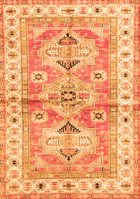 Geometric Orange Traditional Rug, tr4657org