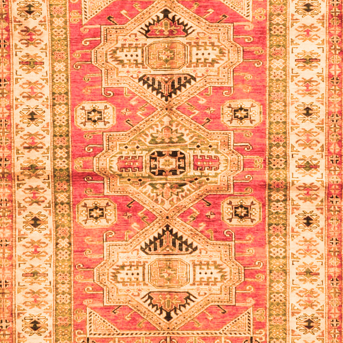Geometric Orange Traditional Rug, tr4657org