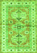 Serging Thickness of Machine Washable Geometric Green Traditional Area Rugs, wshtr4657grn