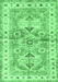 Machine Washable Geometric Emerald Green Traditional Area Rugs, wshtr4657emgrn