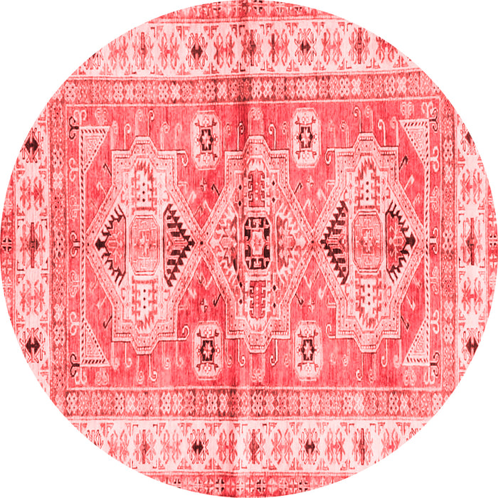 Machine Washable Geometric Red Traditional Rug, wshtr4657red