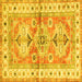 Square Geometric Yellow Traditional Rug, tr4657yw