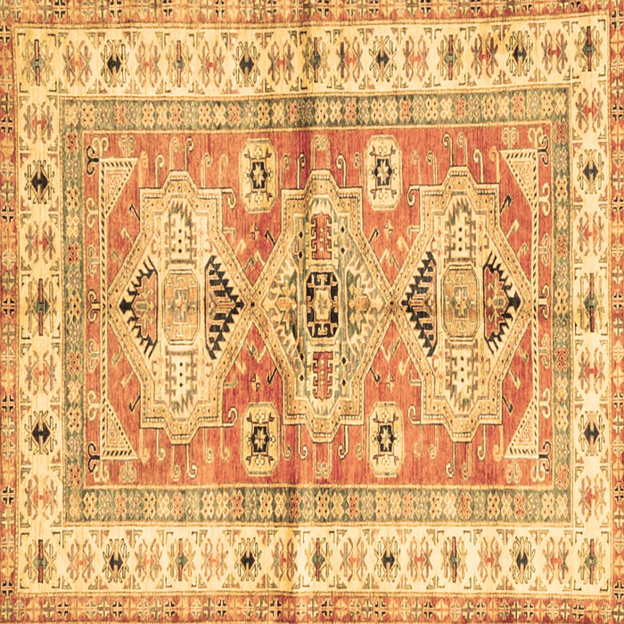 Square Geometric Brown Traditional Rug, tr4657brn