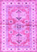 Machine Washable Geometric Purple Traditional Area Rugs, wshtr4657pur