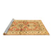 Sideview of Machine Washable Geometric Brown Traditional Rug, wshtr4657brn