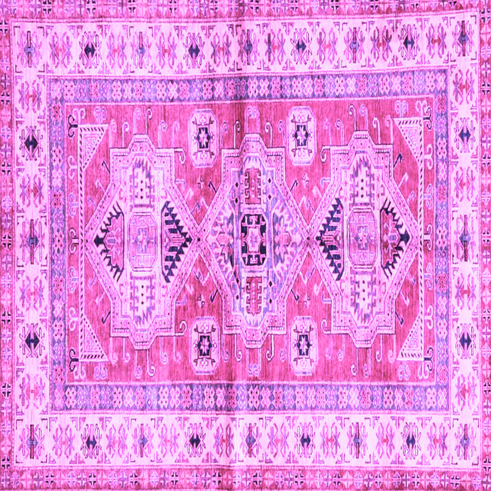 Square Geometric Purple Traditional Rug, tr4657pur