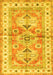 Machine Washable Geometric Yellow Traditional Rug, wshtr4657yw