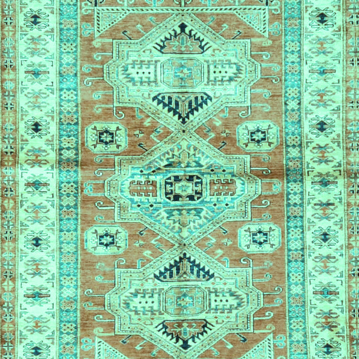 Machine Washable Geometric Turquoise Traditional Area Rugs, wshtr4657turq