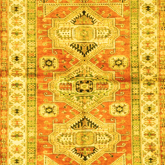 Geometric Yellow Traditional Rug, tr4657yw
