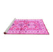 Sideview of Machine Washable Geometric Pink Traditional Rug, wshtr4657pnk