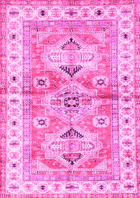 Geometric Pink Traditional Rug, tr4657pnk