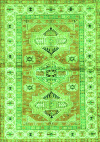 Geometric Green Traditional Rug, tr4657grn